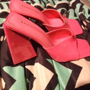 Womens Lemonade Hot Pink High Heels In Size 6.5